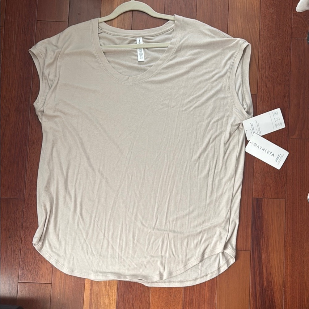 Athleta light stone Cloudlight Rib Stratus Tee Relaxed T-Shirt